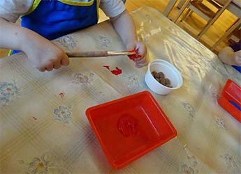 Kirschwichtel bemalen Eicheln